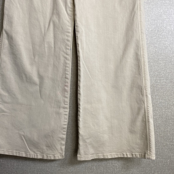 Anthropologie Pilcro The Carpenter Wide Leg Ivory Denim - Picture 3 of 9